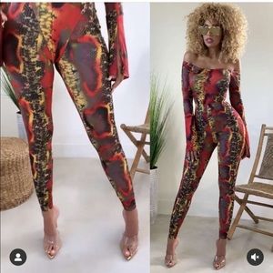 Snake Print Jumpsuit